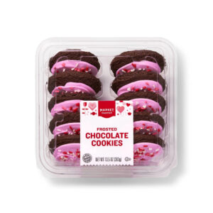 Valentine's Day Pink Frosted Chocolate Cookies
